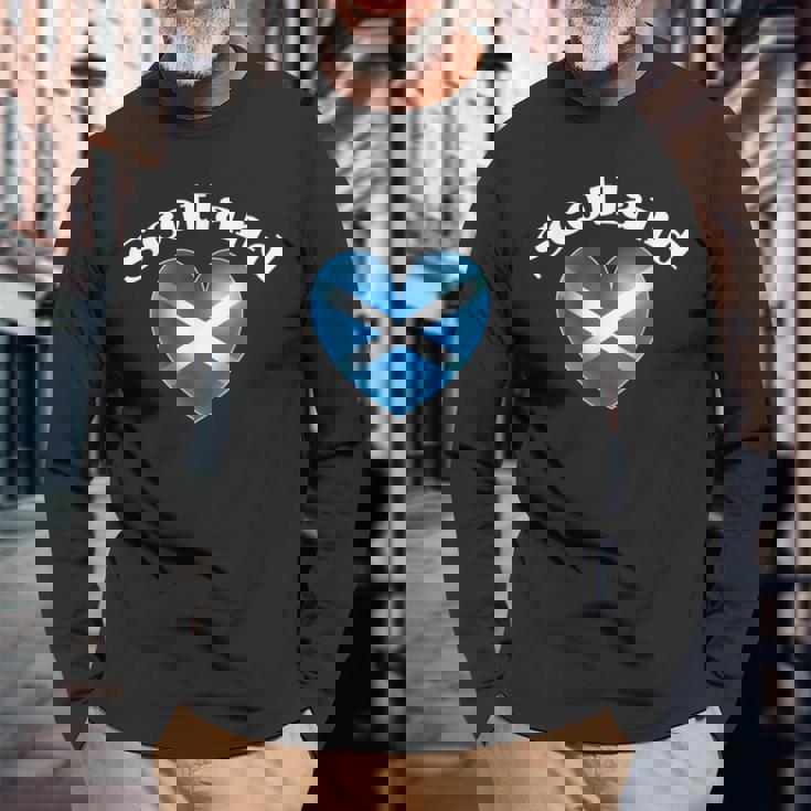 スコットランドのヴィンテージ国旗 スコットランドtシャツ メンズ レディース 長袖Tシャツ 高齢者への贈り物