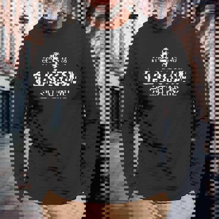 スコットランド歴史服 グラスウェジアン グラスゴー スコットランド 長袖Tシャツ 高齢者への贈り物