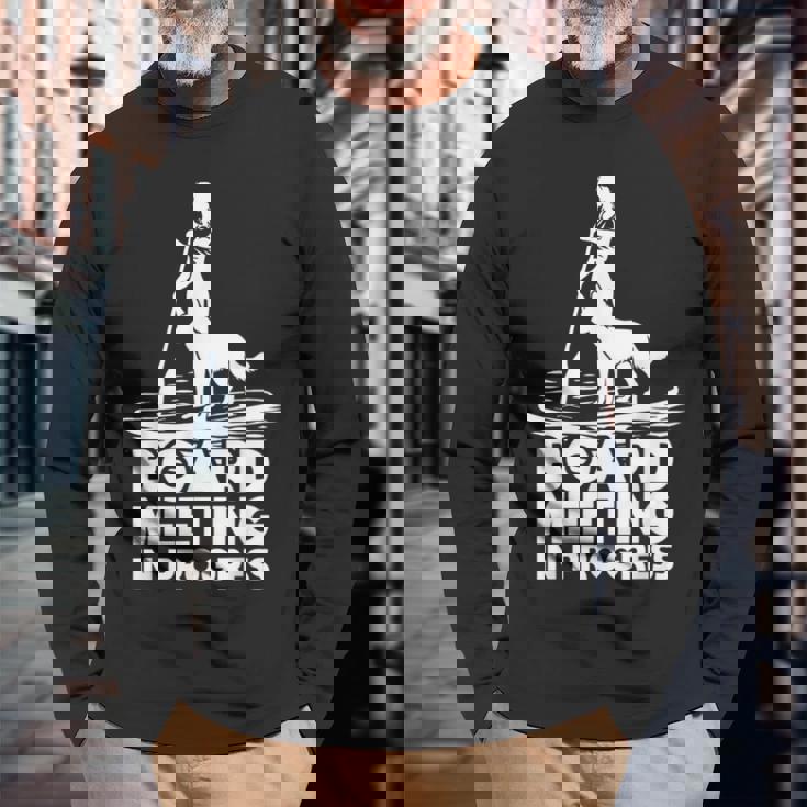 スタンドアップ パドリングボード ミーティングup 犬upボード パドリング 長袖Tシャツ 高齢者への贈り物