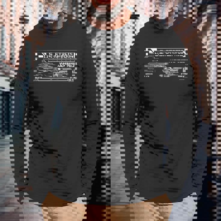 スタートレック Uss エンタープライズ D 公式ライセンス商品。 長袖Tシャツ 高齢者への贈り物