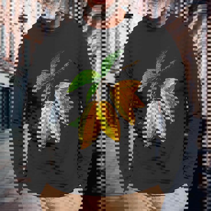 スターフルーツ フルーツ モチーフ イラスト スターフルーツ 長袖Tシャツ 高齢者への贈り物