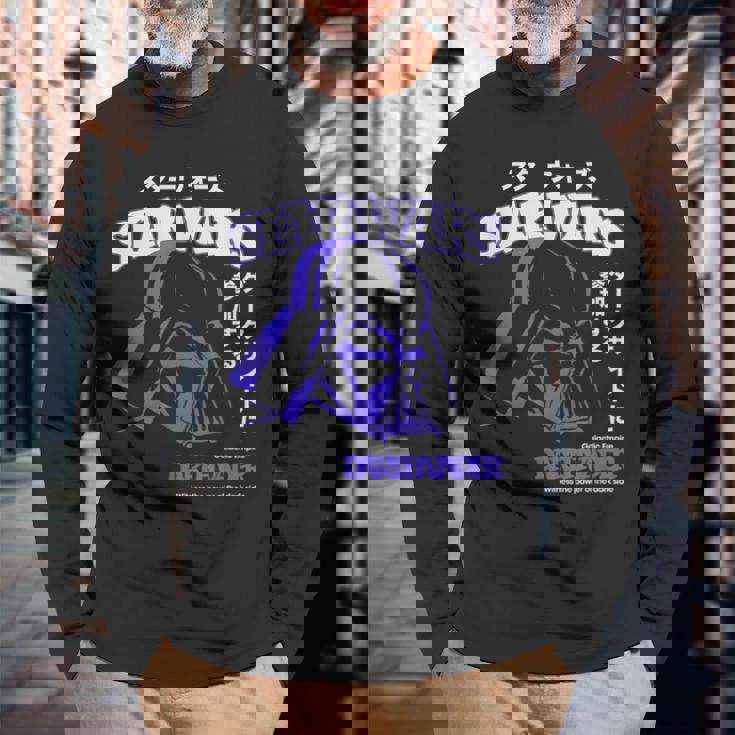 スター・ウォーズ 新たなる希望 ダース・ベイダー 日本のカタカナ ポートレート 長袖Tシャツ 高齢者への贈り物