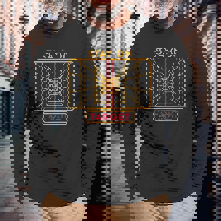 ステイ・オン・ターゲット 長袖Tシャツ 高齢者への贈り物