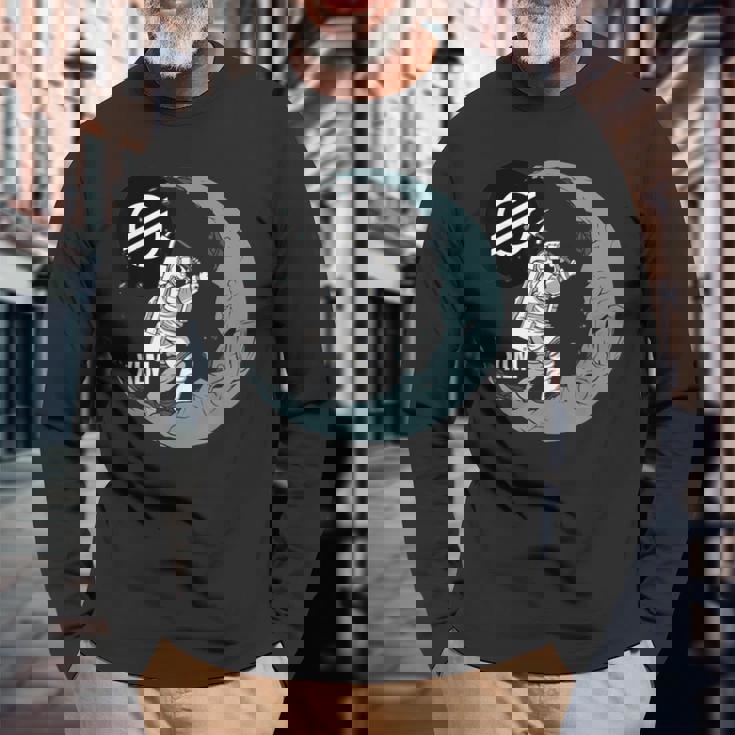 ステラ Xlm ムーンマイナー 暗号宇宙人 暗号通貨 長袖Tシャツ 高齢者への贈り物