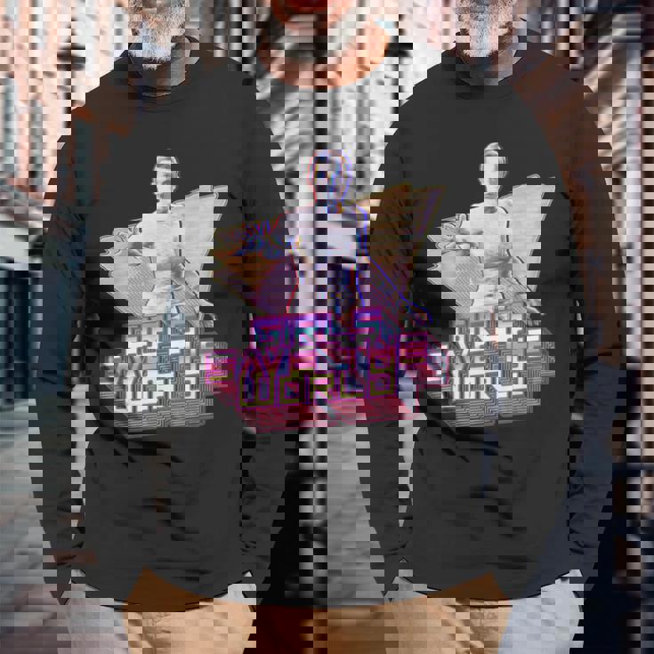 ストレンジャー・シングス イレブン シンセウェーブ ガールズ セーブ ワールド レトロ 80年代 長袖Tシャツ 高齢者への贈り物