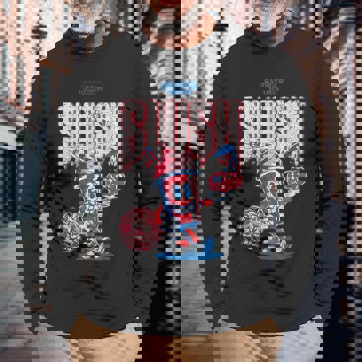 ストレンジャー・シングス スクープ アホイ プロモ スラッシュ チェリー ヴィンテージ 80年代 長袖Tシャツ 高齢者への贈り物