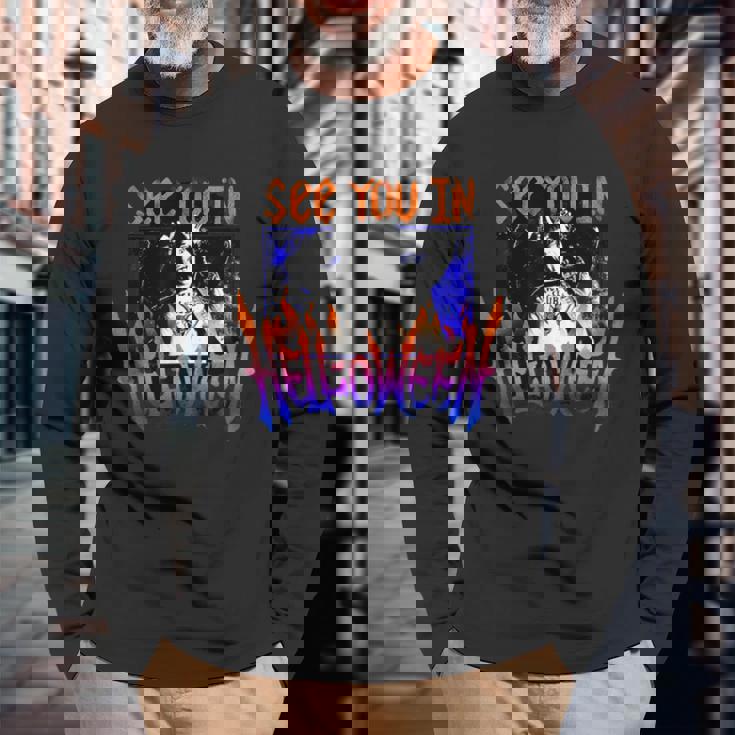 ストレンジャー・シングス ヘルファイア クラブ ハロウィン ロックンロール 楽しいパーティー 長袖Tシャツ 高齢者への贈り物