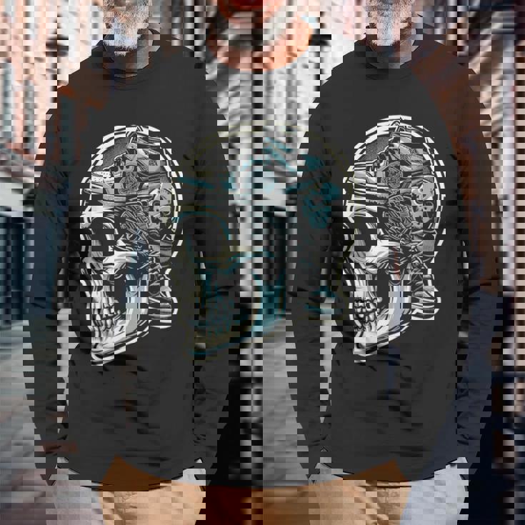 スニーカー ファン ムエルテ スカル 長袖Tシャツ 高齢者への贈り物