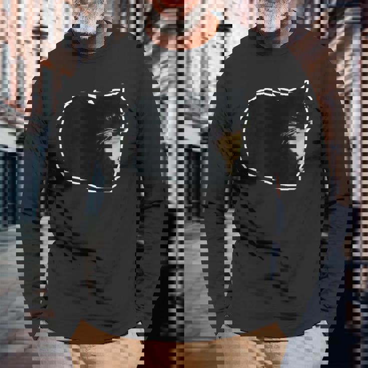 スピニング キャット ミーム マックスウェル ザ・キャット ミーム 長袖Tシャツ 高齢者への贈り物