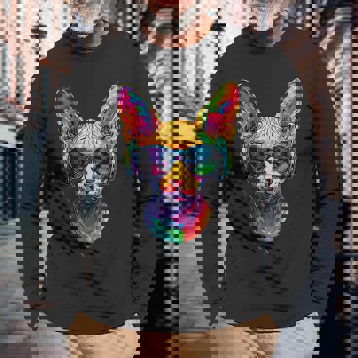 スフィンクス猫スフィンクス猫カナダ猫スウィートスフィンクス猫 長袖Tシャツ 高齢者への贈り物