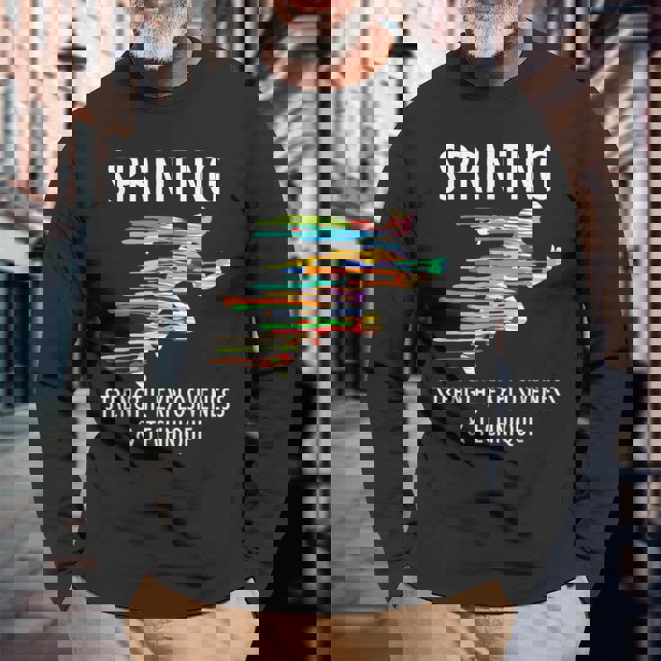 スプリント 短距離 趣味 陸上競技 スキルアップ 長袖Tシャツ 高齢者への贈り物