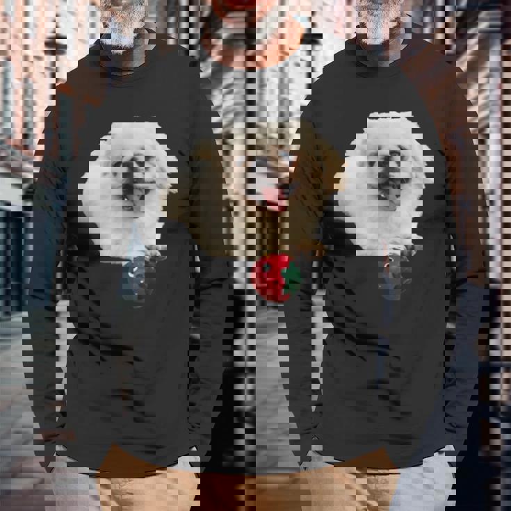 スマイル ペキニーズサニー 長袖Tシャツ 高齢者への贈り物