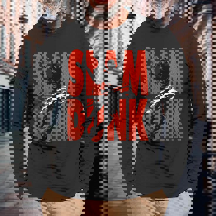 スラムダンク バスケットボール選手 フープスコーチ 長袖Tシャツ 高齢者への贈り物