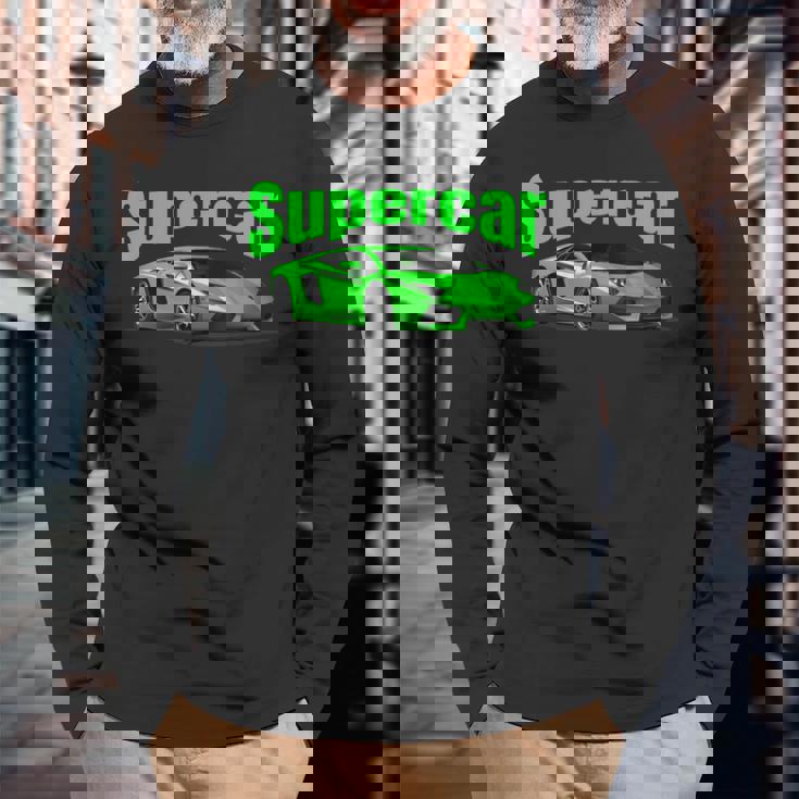 スー スポーツカー マッスルカー レースカー 長袖Tシャツ 高齢者への贈り物