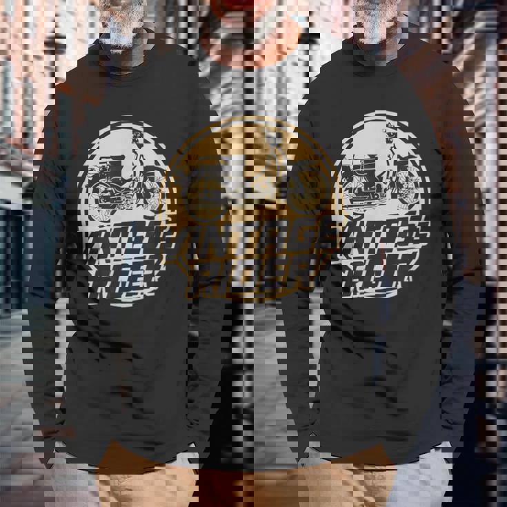 スーパーカブ C100 原付バイク ヴィンテージ ライダー レトロジャパン 長袖Tシャツ 高齢者への贈り物