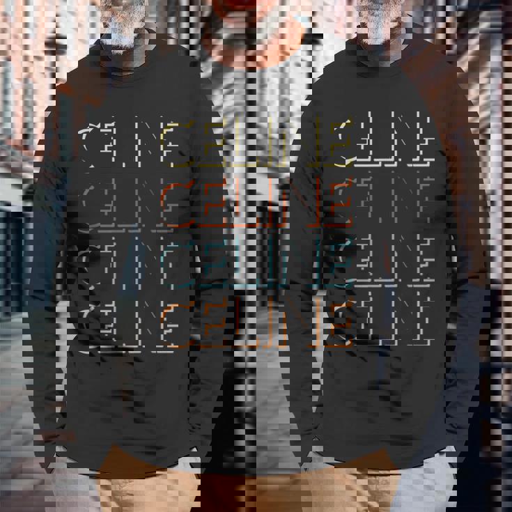 セリーヌ ファーストネーム My オーダーメイド 名前 長袖Tシャツ 高齢者への贈り物