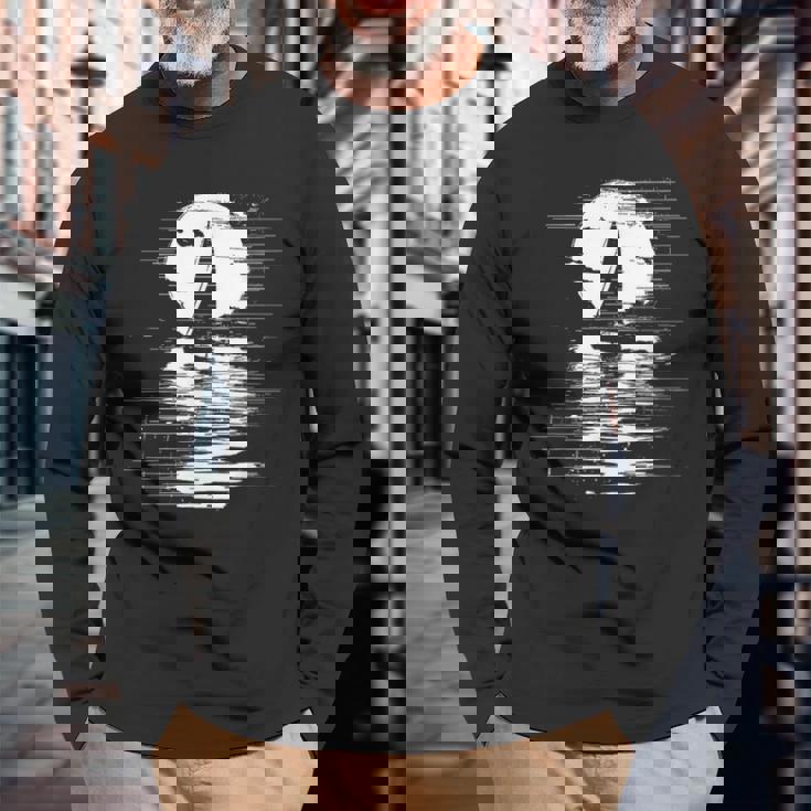 セーリングスケッチ キャプテンヨット 長袖Tシャツ 高齢者への贈り物