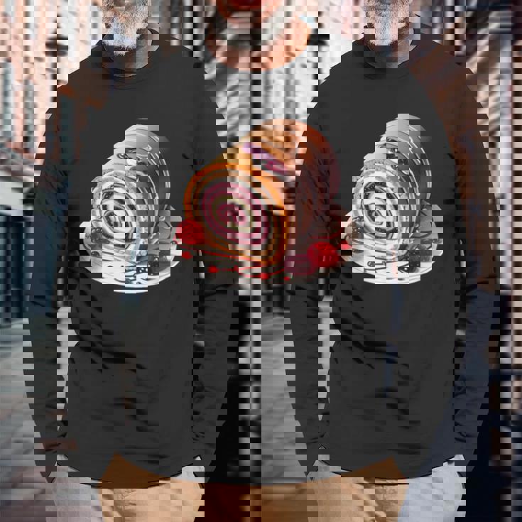 ゼリーロールケーキ 長袖Tシャツ 高齢者への贈り物