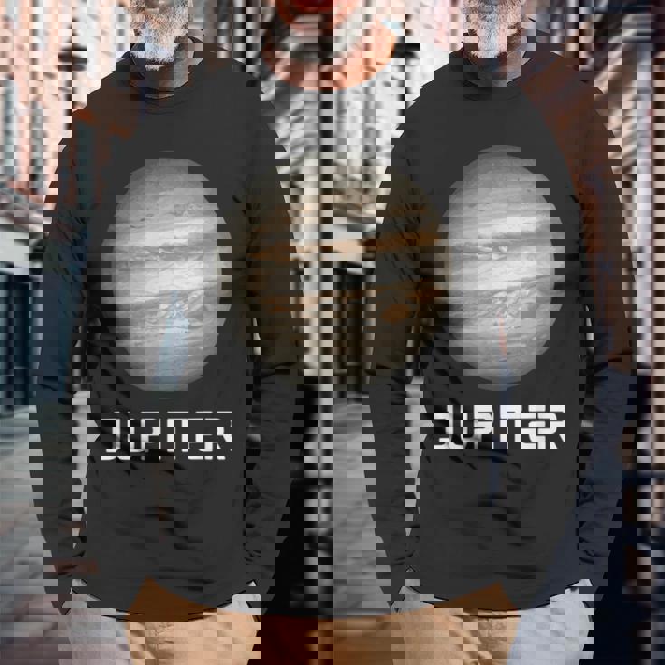 ソーラーシステム プラネット 木星 宇宙 長袖Tシャツ 高齢者への贈り物