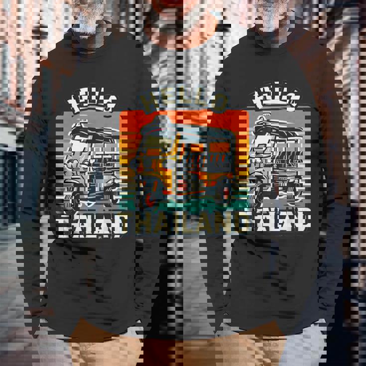 タイのお土産 旅行ギフト ホリデー タイのデザイン 長袖Tシャツ 高齢者への贈り物