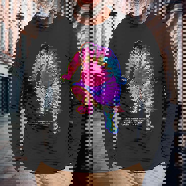 タイダイ染めお相撲t 長袖Tシャツ 高齢者への贈り物