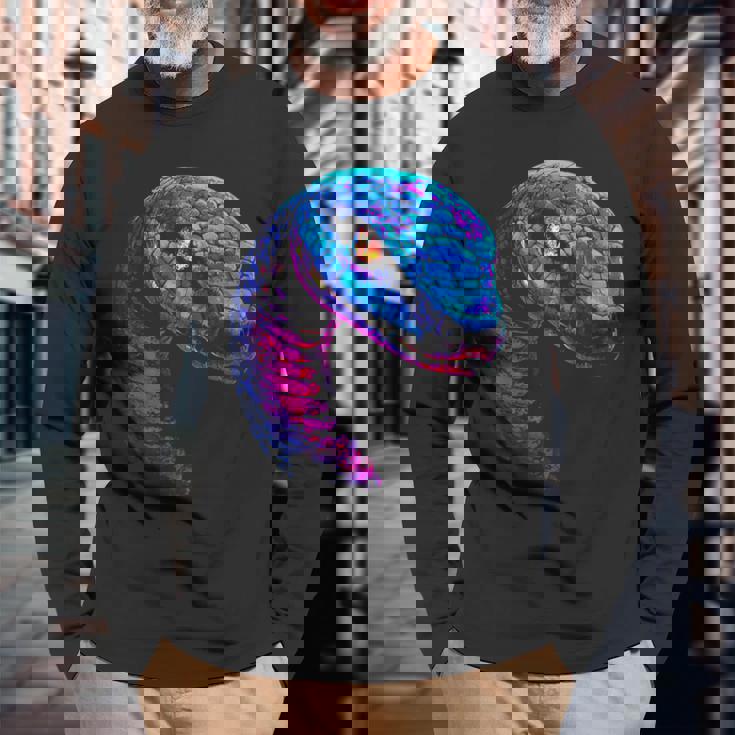 タイパン 動物 モチーフ イラスト タイパン 長袖Tシャツ 高齢者への贈り物