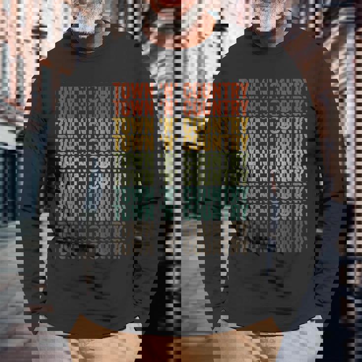 タウンアンドカントリーシティレトロ 長袖Tシャツ 高齢者への贈り物