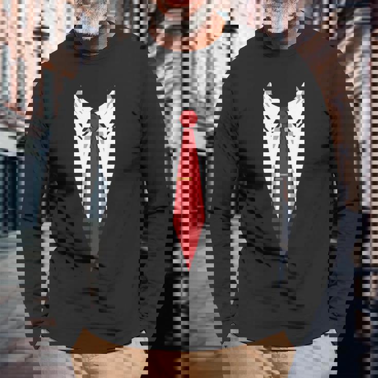 タキシード メンズ レディース キッズ プリント スーツ & ネクタイ おもしろコスチューム 長袖Tシャツ 高齢者への贈り物