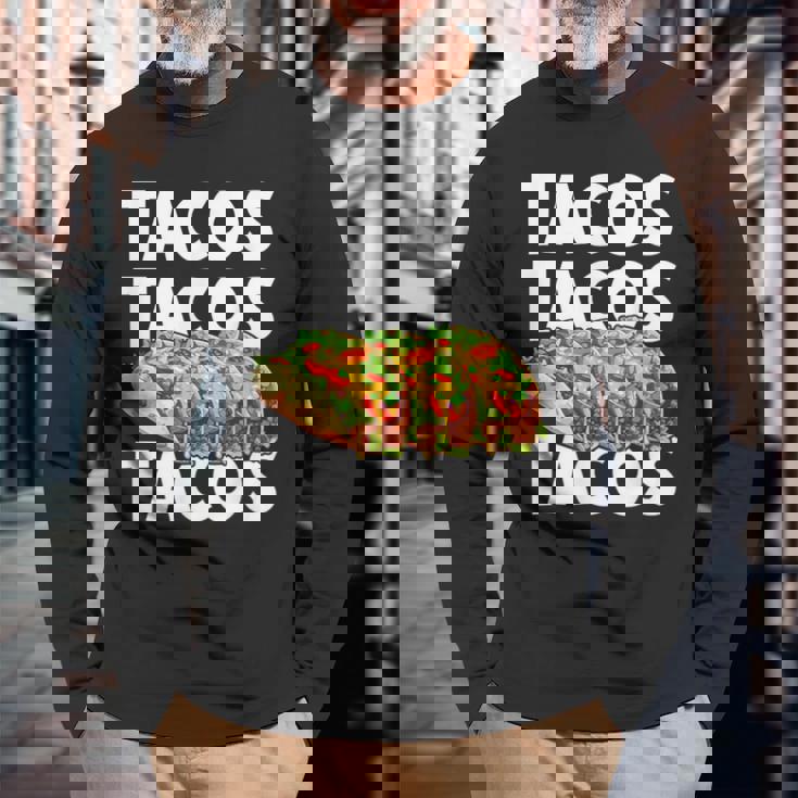 タコス Tacos 長袖Tシャツ 高齢者への贈り物