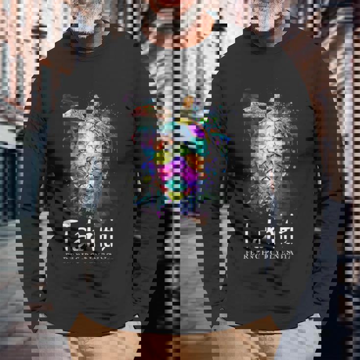 タヒチ フランス領ポリネシア タヒチ 長袖Tシャツ 高齢者への贈り物