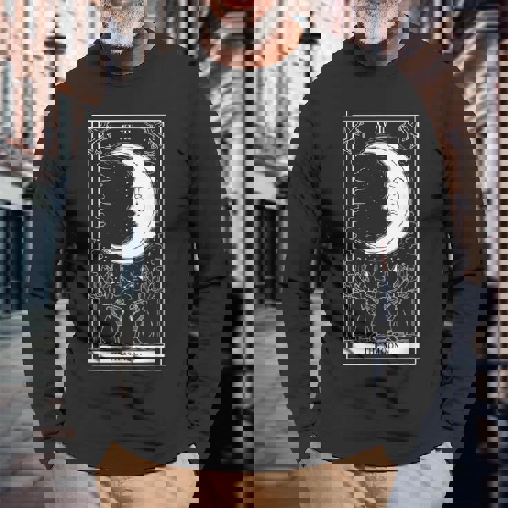 タロットカード 月 占い師 オカルト 魔女 ウィッカン カード 長袖Tシャツ 高齢者への贈り物