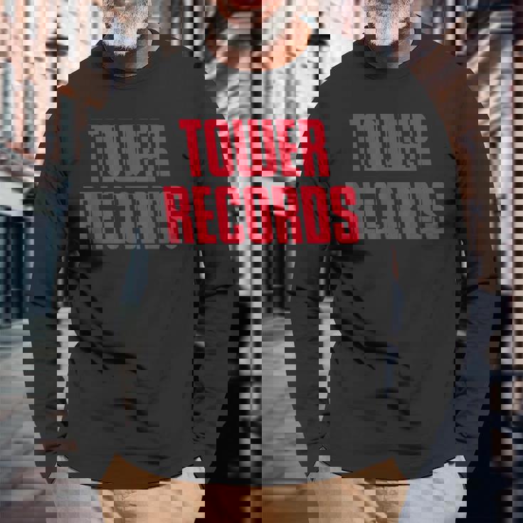 タワーレコード レトロヴィンテージミュージック 長袖Tシャツ 高齢者への贈り物