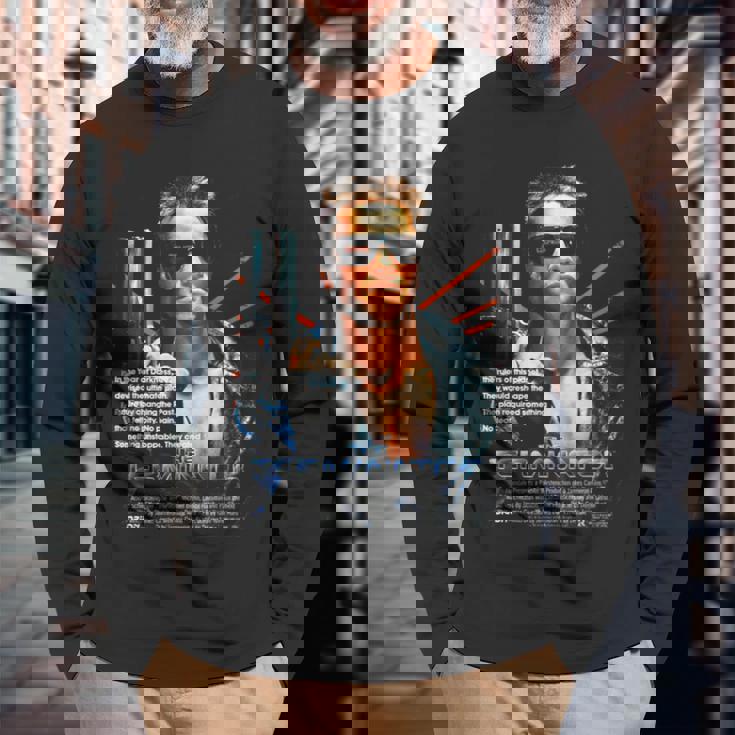 ターミネーター ポスター 映画 レトロf タイムトラベラー ゲーマー 長袖Tシャツ 高齢者への贈り物