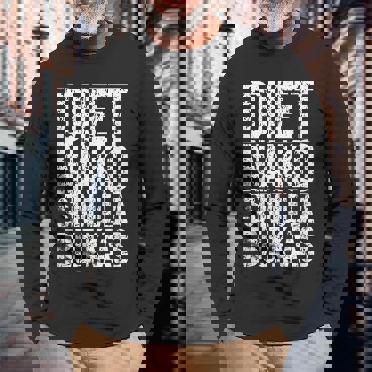 ダイエット ナコ シミュラ ブカス 面白い フィリピン人 長袖Tシャツ 高齢者への贈り物