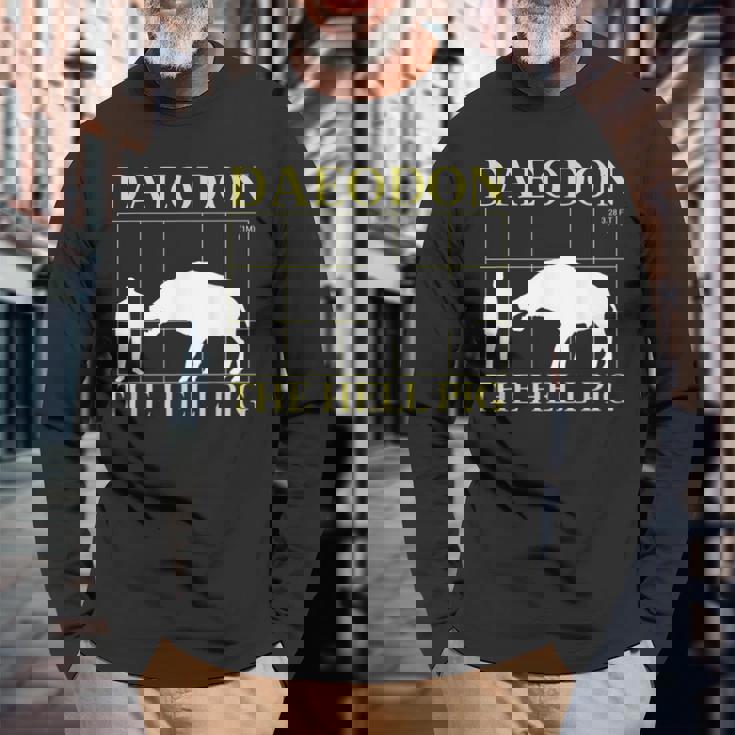 ダエオドン 地獄の豚 先史時代の絶滅した豚 長袖Tシャツ 高齢者への贈り物