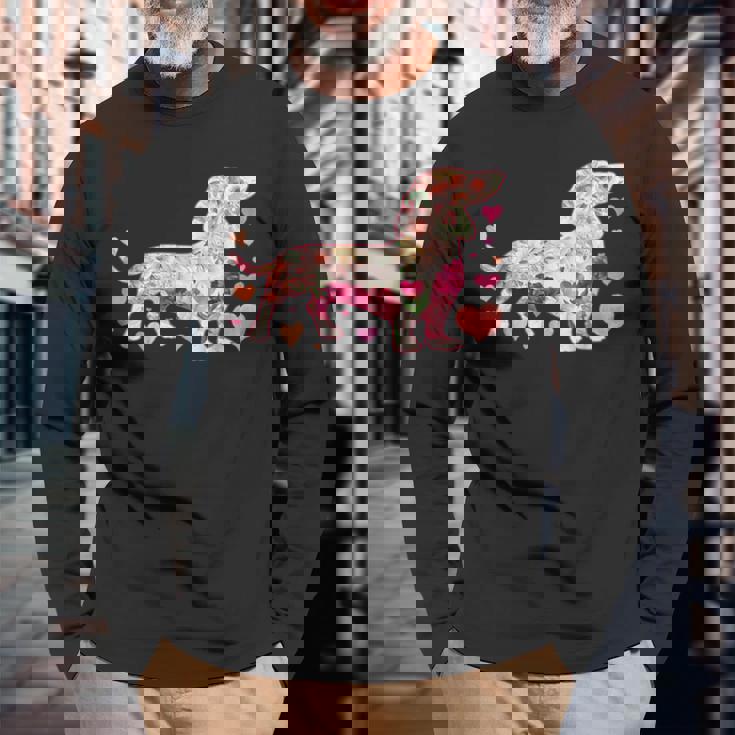 ダックスフント 解体新書 ミニチュアダックス 犬の飼い主 ダックスフント ギフト おもしろ犬 ダックスフント 長袖Tシャツ 高齢者への贈り物