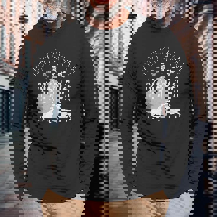 ダックスフンド 母の日 ウィニー ママ 犬好き 長袖Tシャツ 高齢者への贈り物