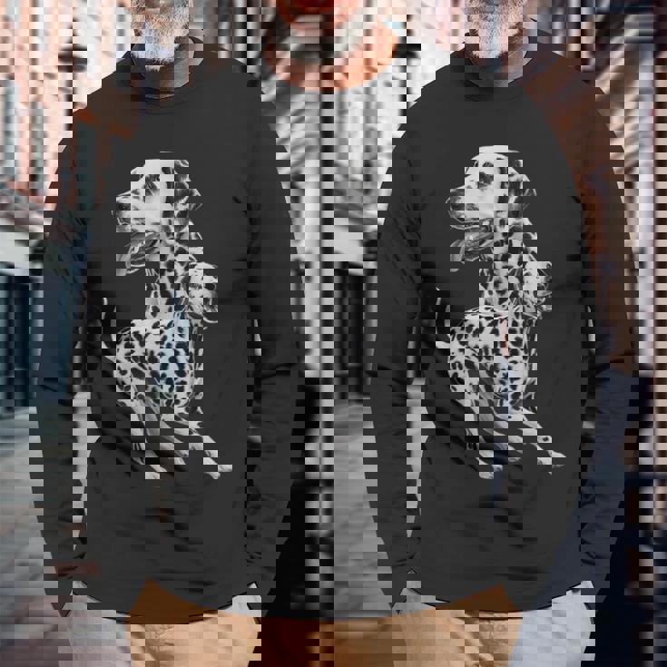 ダルメシアン 長袖Tシャツ 高齢者への贈り物