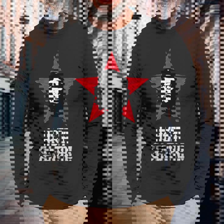 チェ・ゲバラ、キューバ、革命、ゲリラ、チェ 長袖Tシャツ 高齢者への贈り物