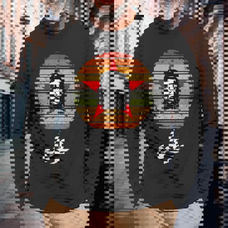 チェ・ゲバラ、キューバ、革命、署名、ゲリラ、チェ 長袖Tシャツ 高齢者への贈り物