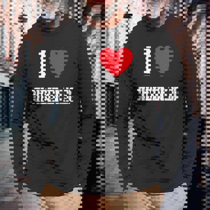 チキンレッグが大好き 長袖Tシャツ 高齢者への贈り物