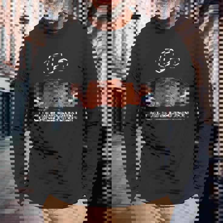 チャールズブロンソン_001 長袖Tシャツ 高齢者への贈り物