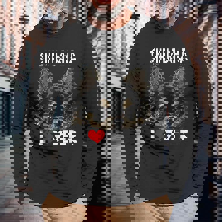 チワワ 長髪好き チワワ 長髪 チワワ 長袖Tシャツ 高齢者への贈り物