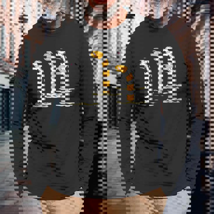 チンアナゴ & ニシキアナゴ【どうぶつフレンズ】水族館の生き物 かわいい 面白 動物 イラスト 長袖Tシャツ 高齢者への贈り物