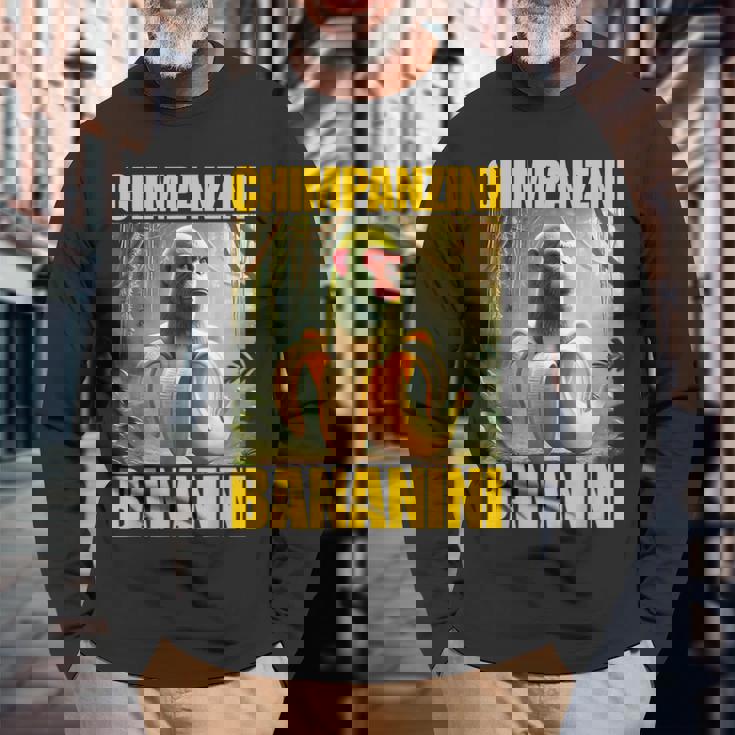 チンパンジーニ バナニーニ イタリアのブレインロットミーム 長袖Tシャツ 高齢者への贈り物