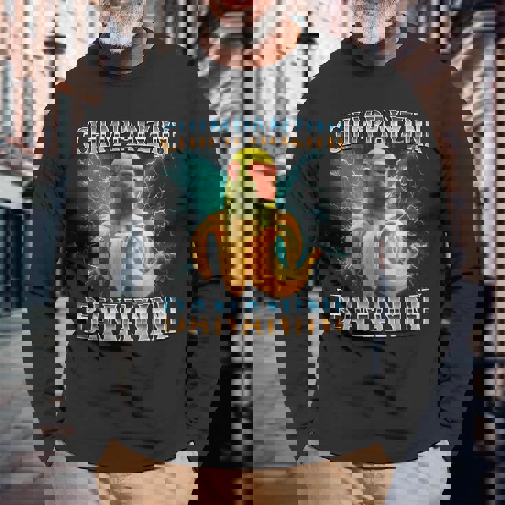 チンパンジーニ バナニーニ イタリアンブレイン 長袖Tシャツ 高齢者への贈り物