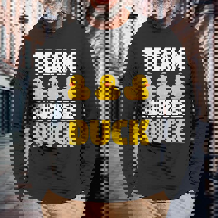 チームラバーダックラバーダック。 長袖Tシャツ 高齢者への贈り物