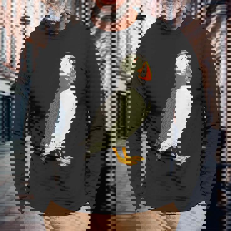 ツノメドリ 長袖Tシャツ 高齢者への贈り物