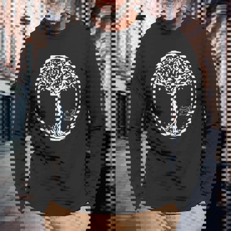 ツリーラブツリーラブアートデザインディスクツーザウェイオブツリーサス 長袖Tシャツ 高齢者への贈り物