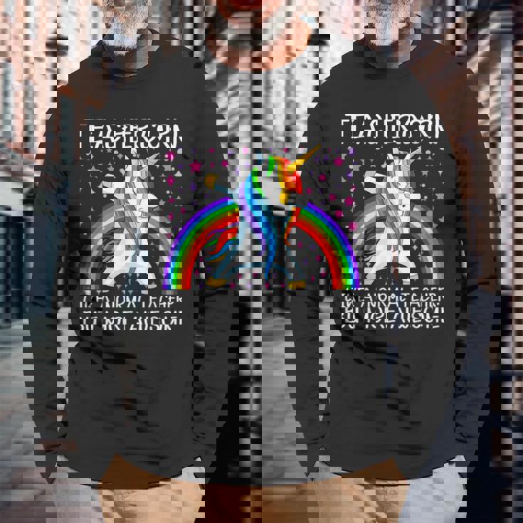 ティーチャーコーン 長袖Tシャツ 高齢者への贈り物